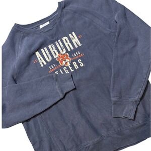 Champion Reverse Weave Auburn Tigers Sweatshirt Navy Blue Raglan Large